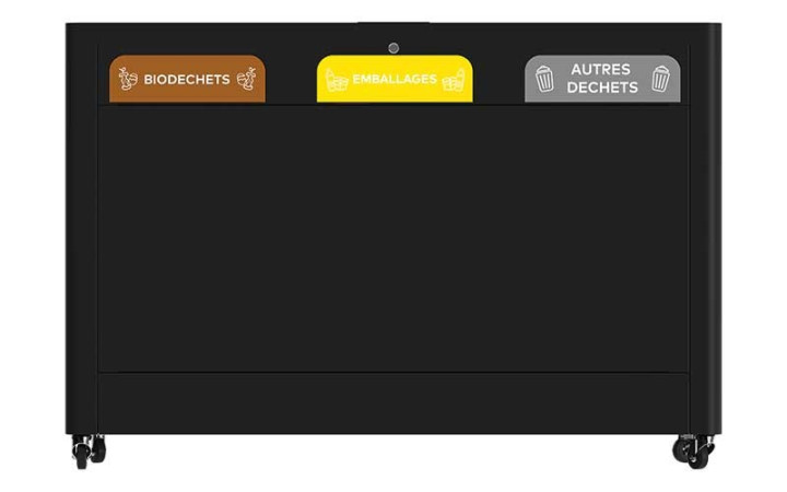 MEUBLE DE TRI SÉLECTIF MORA 3 x 60L BIODÉCHETS EMBALLAGE ET AUTRES DÉCHETS
STATION DE TRI INTÉRIEUR POUR PROFESSIONNEL