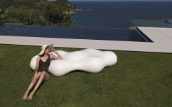 banc en résine polyéthylène rotomoulé, 100% recyclable, 2600x1200mm