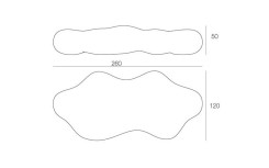 banc en résine polyéthylène rotomoulé, 100% recyclable, 2600x1200mm