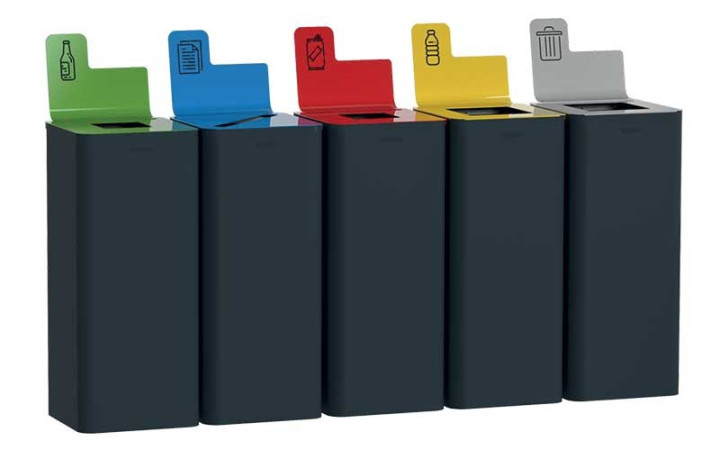 POUBELLE DE TRI INTÉRIEURE 60 L BONNY 
CORBEILLE RECYCLAGE BONNY POUR BUREAU OU BÂTIMENT RECEVANT DU PUBLIC