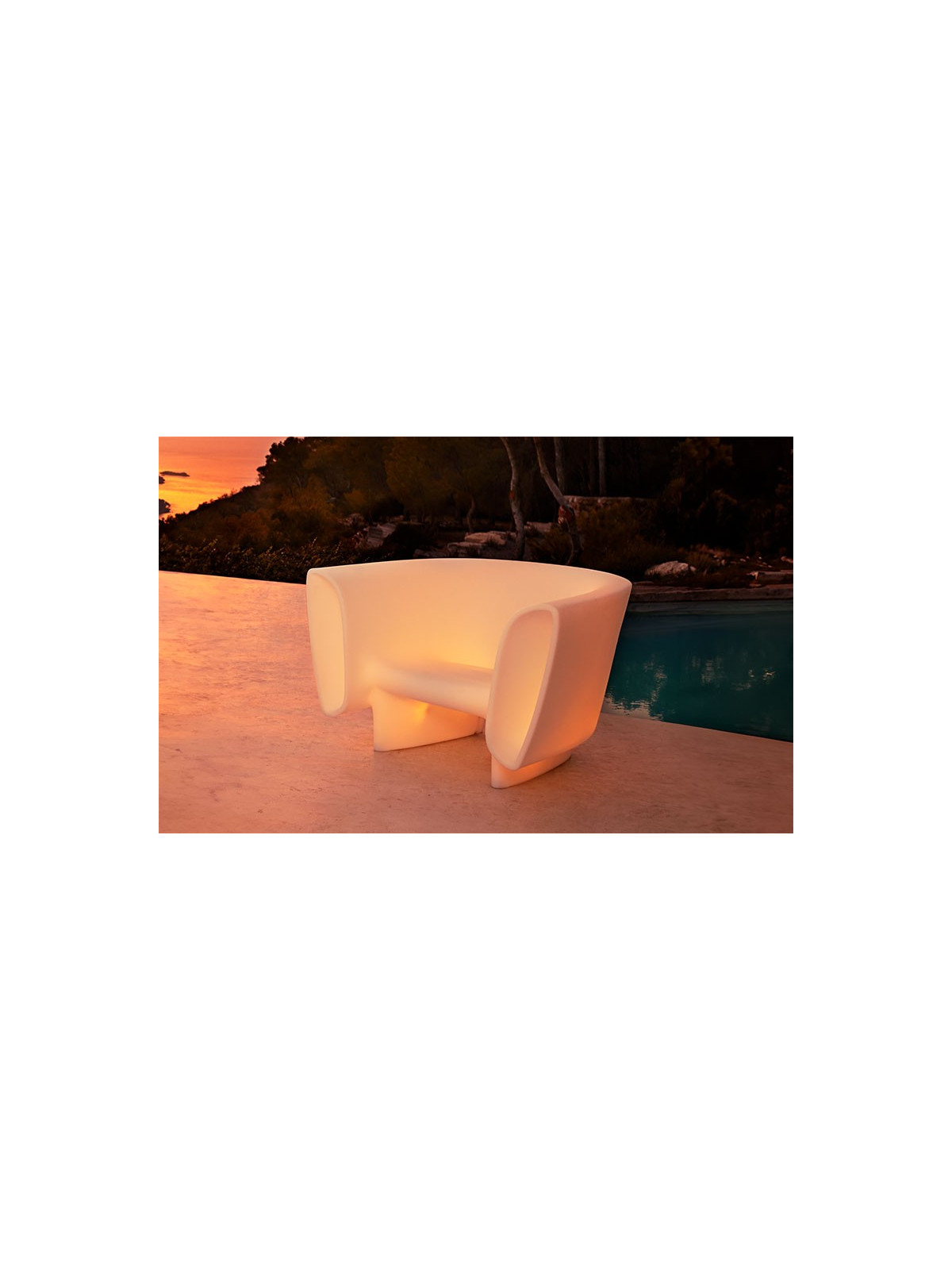 Fauteuil lumineux - Int/Ext - Polyéthylène - 148x69x38 cm
