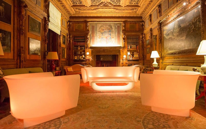 Canapé lumineux - Int/Ext - Polyéthylène - 148x69x38 cm