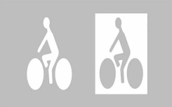 LOT DE 5 LOGOS VELO CYCLISTE MARQUAGE PREFABRIQUE RETROREFLECHISSANT