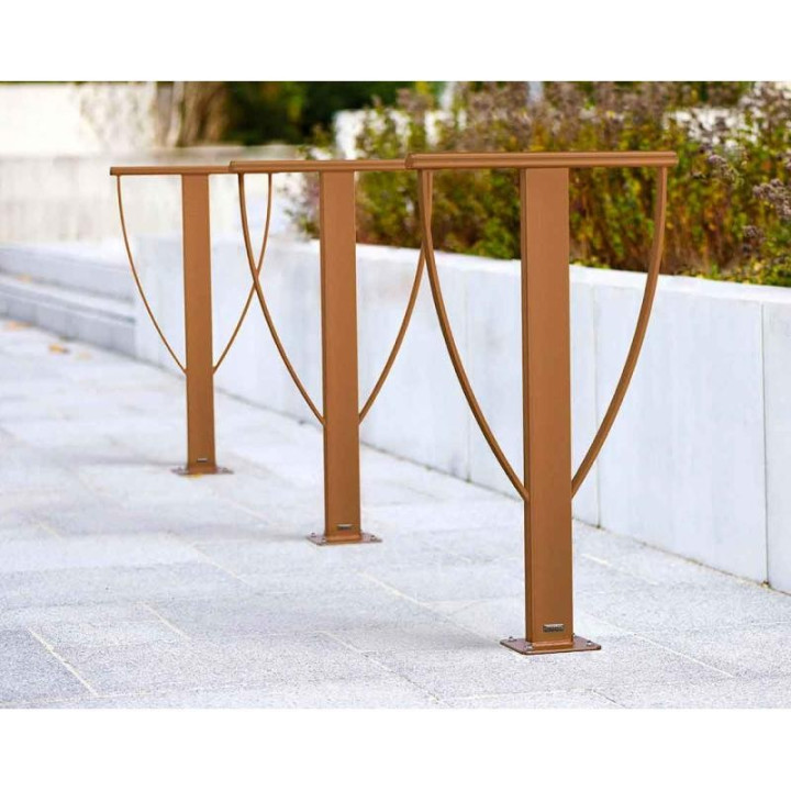 APPUI CYCLES LANET PEINT SUR PLATINE 
STATIONNEMENT URBAIN POUR VÉLO MOBILITÉ VERTE ÉCOLOGIQUE