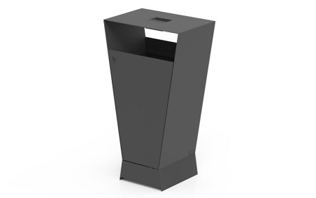 CORBEILLE URBAINE EXTERIEURE FIT AVEC CENDRIER
POUBELLE DE VILLE EN ACIER DESIGN AVEC CENDRIER