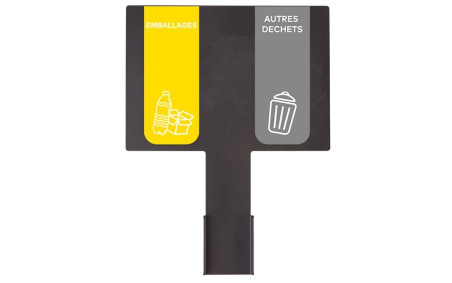 OPTION PLAQUE DE SIGNALETIQUE EN ACIER POUR TRI SÉLECTIF DE DÉCHETS CORBEILLE DALLAS