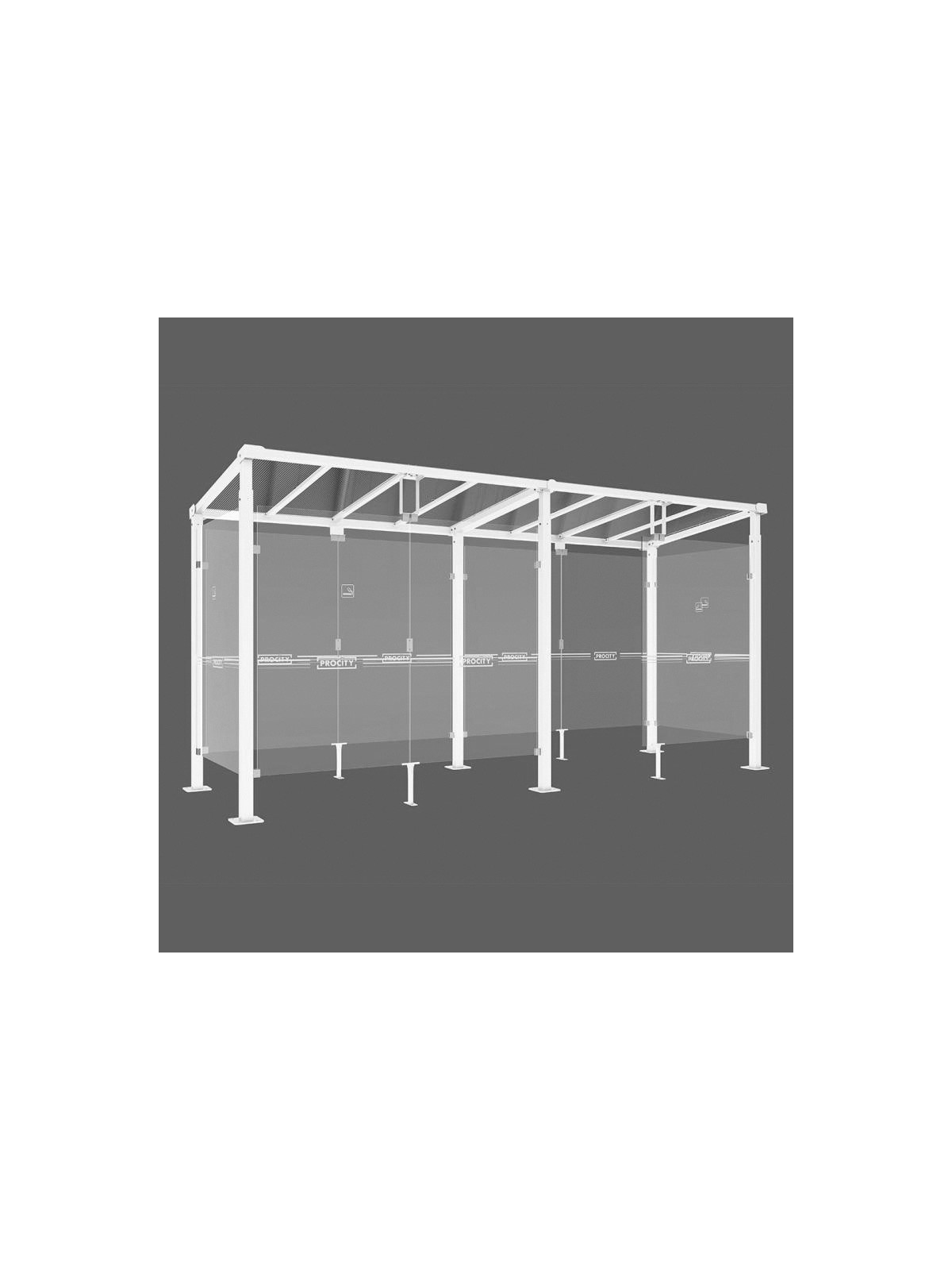 ABRI FUMEURS TITANE 5000 mm BLANC