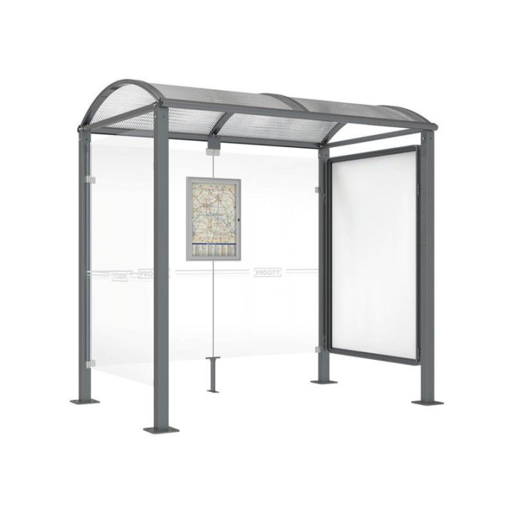 STATION ABRI BUS EXTÉRIEUR CANET 2500 mm AVEC VITRINE AFFICHAGE
STATION BUS TRANSPORT EN COMMUN POUR ESPACE PUBLIC