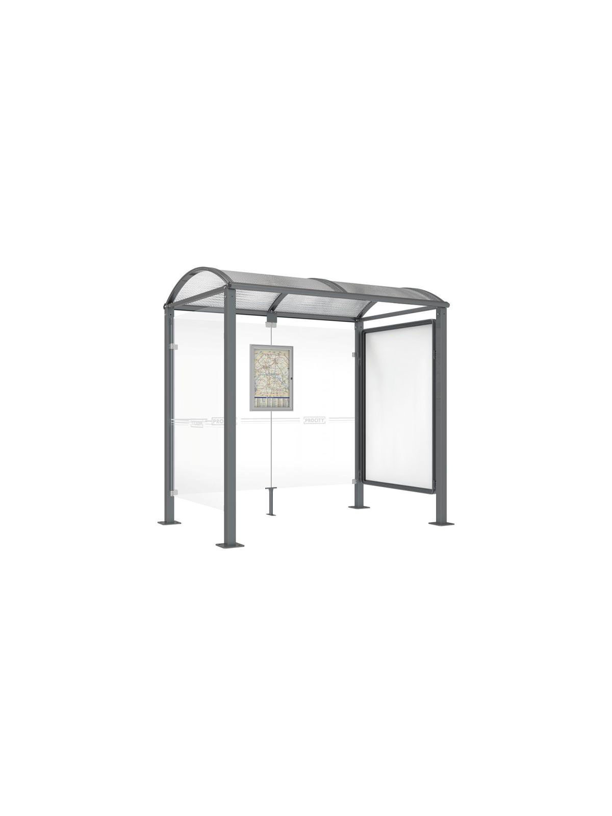 STATION ABRI BUS EXTÉRIEUR CANET 2500 mm AVEC VITRINE AFFICHAGE
STATION BUS TRANSPORT EN COMMUN POUR ESPACE PUBLIC