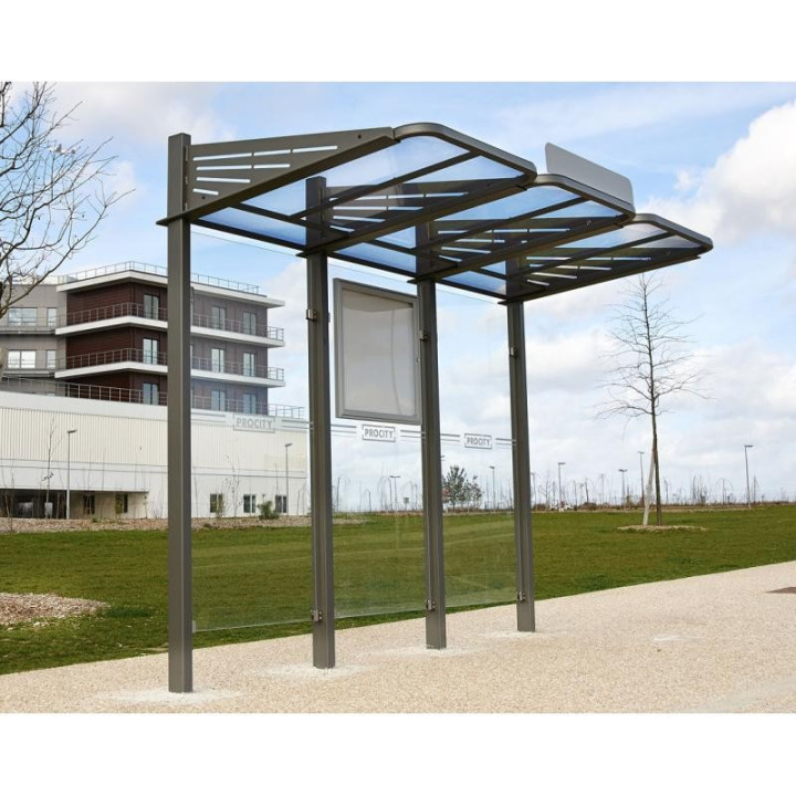 ABRI BUS EXTERIEUR MODERNE POUR VILLE ET COLLECTIVITÉ
STATION DE BUS LANO 3000 mm AVEC VITRES