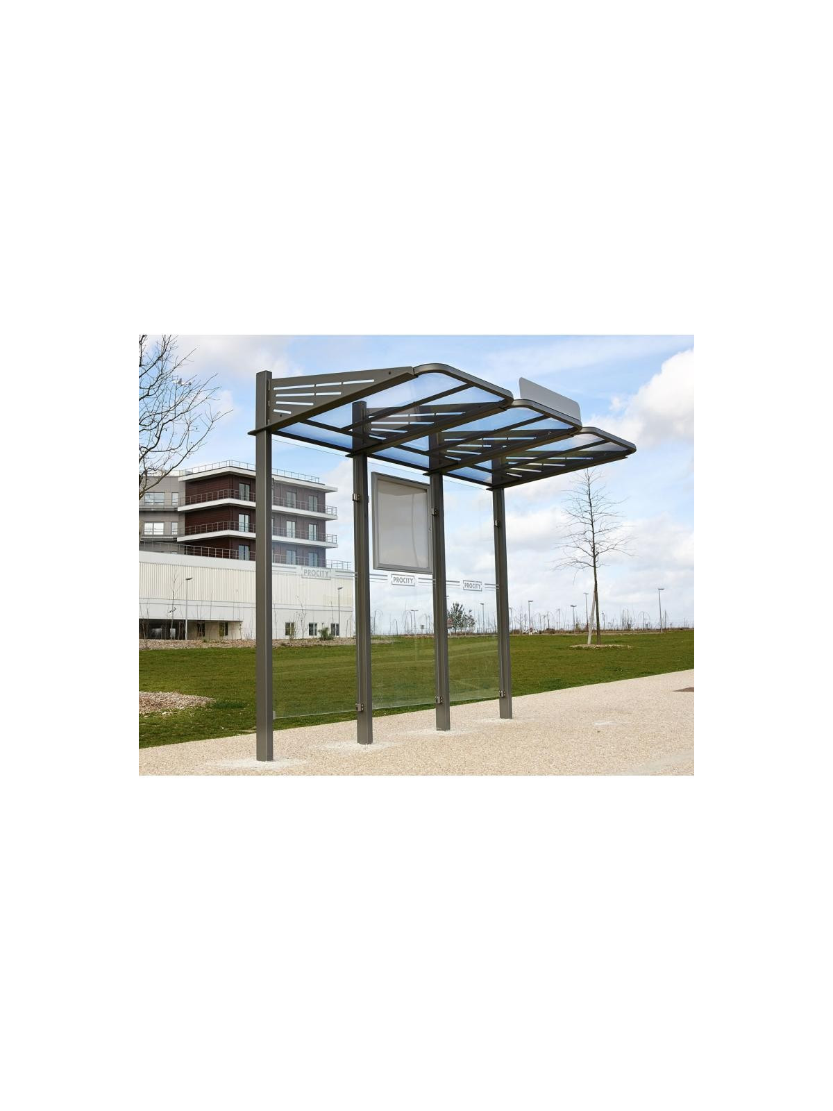 ABRI BUS EXTERIEUR MODERNE POUR VILLE ET COLLECTIVITÉ
STATION DE BUS LANO 3000 mm AVEC VITRES