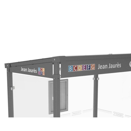 Option coupe vent pour abri fumeur extérieur ou station bus urbain