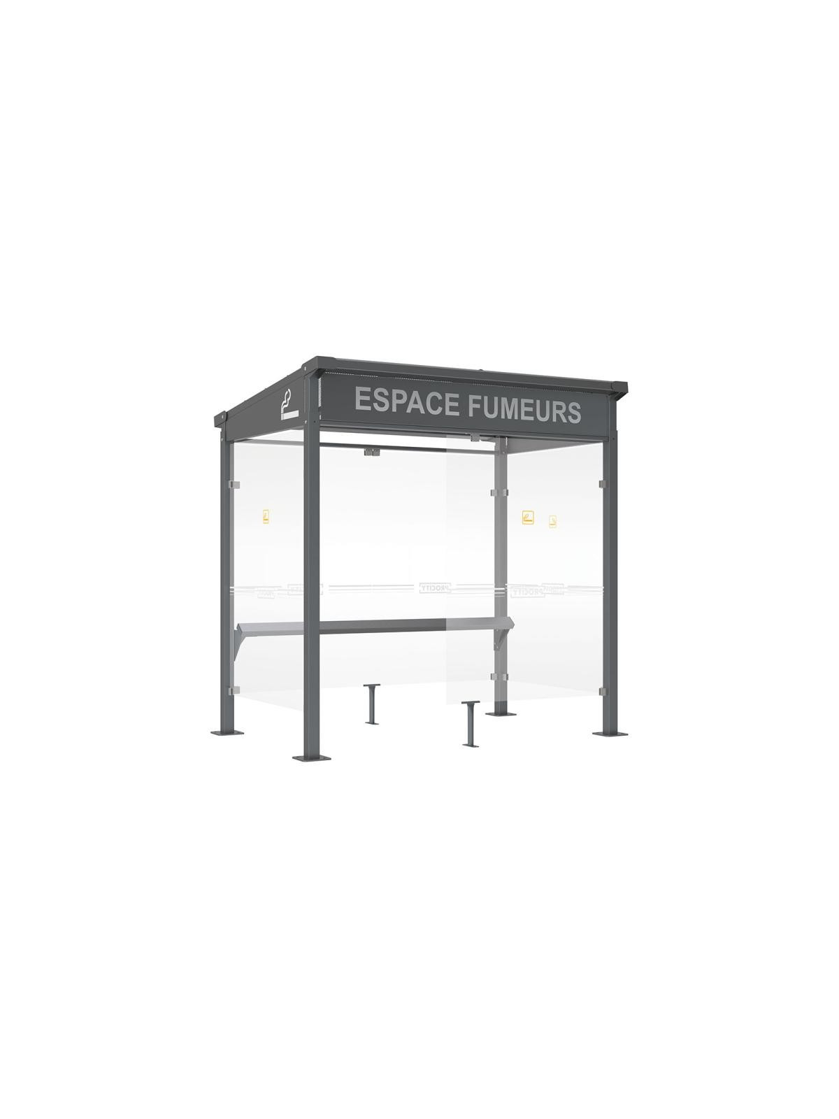 COUPE VENT TOITURE FACE AVANT 2500 mm POUR ABRI FUMEUR URBAIN