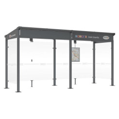 COUPE VENT TOITURE FACE AVANT STATION BUS 5000 mm
OPTION DE PROTECTION POUR ABRI URBAIN EXTERIEUR