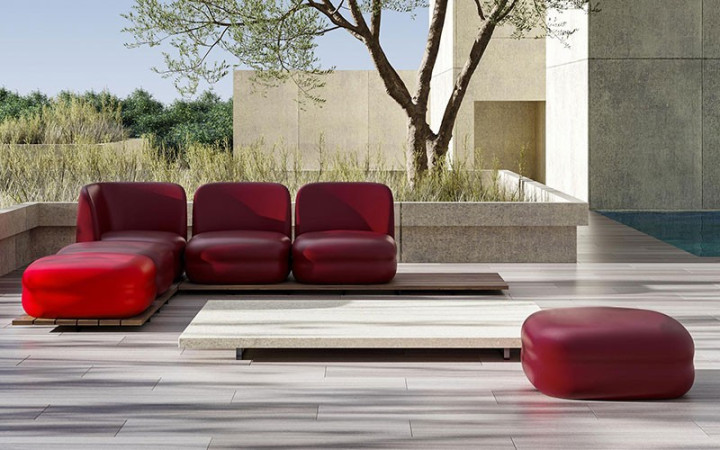 POUF DESIGN VISTAS EN POLYURÉTHANE NATUREL ET ÉCOLOGIQUE
ASSISE DESIGN POUR TERRASSE, SALON OU ESPACE DE RÉCEPTION