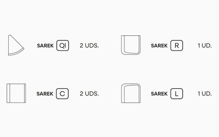 PACK N°1 SAREK - ASSISE DESIGN ÉCOLOGIQUE ET MODULAIRE POUR ESPACE D'ACCUEIL INTÉRIEUR EXTÉRIEUR
