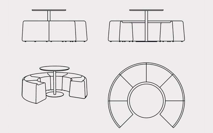 PACK N°5 SAREK - ASSISE AVEC TABLE DESIGN INTÉRIEUR - 
SIÈGE MODERNE POUR HÔTEL ET RESTAURANT