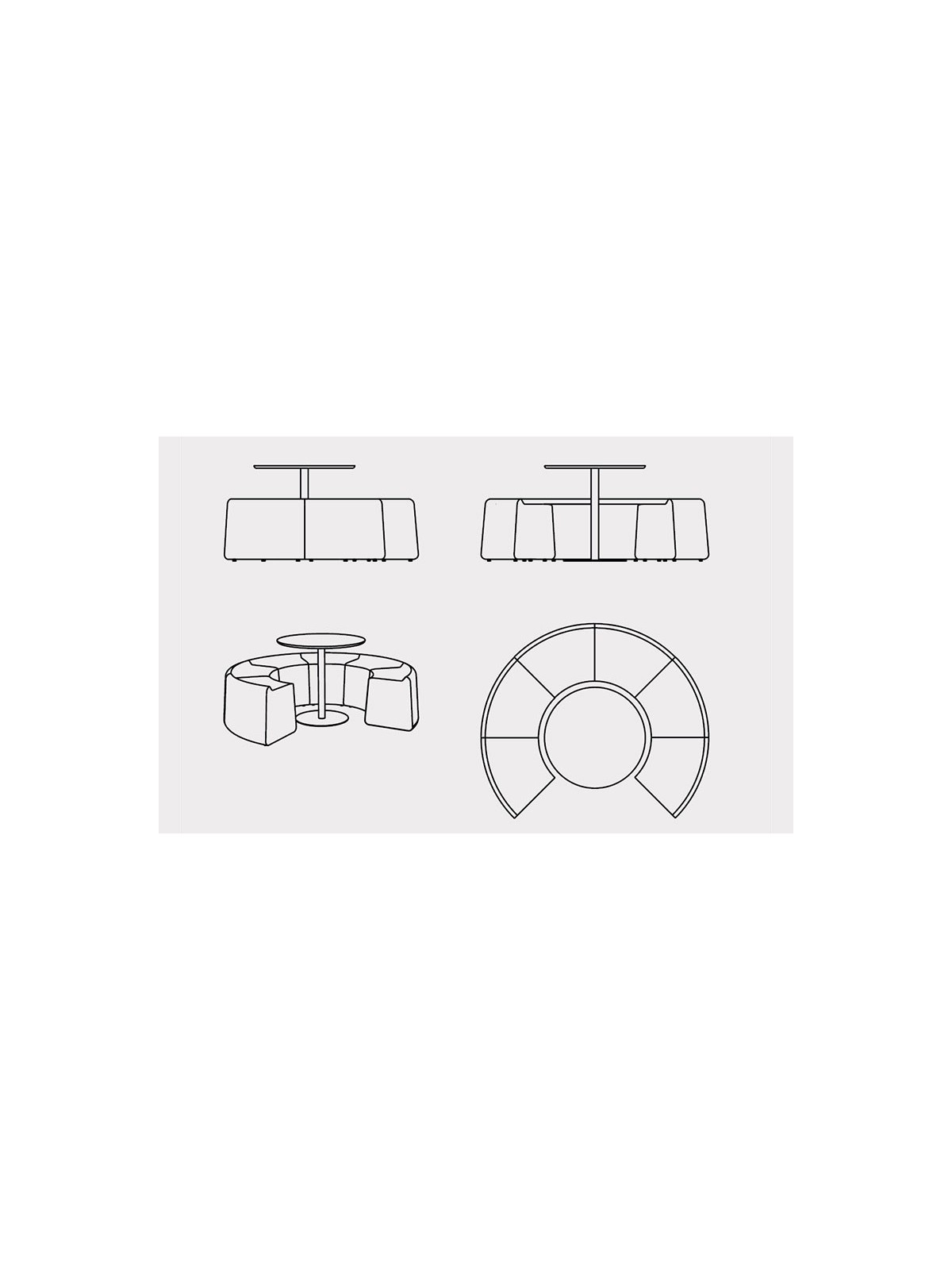 PACK N°5 SAREK - ASSISE AVEC TABLE DESIGN INTÉRIEUR - 
SIÈGE MODERNE POUR HÔTEL ET RESTAURANT