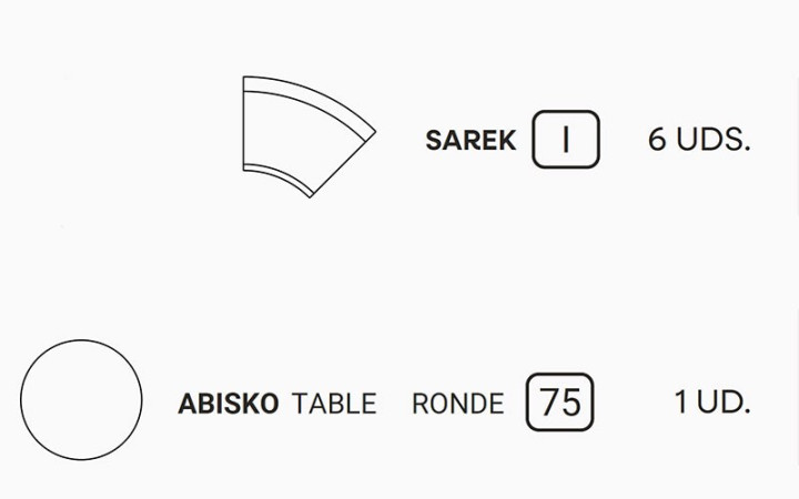 PACK N°5 SAREK - ASSISE AVEC TABLE DESIGN INTÉRIEUR - 
SIÈGE MODERNE POUR HÔTEL ET RESTAURANT