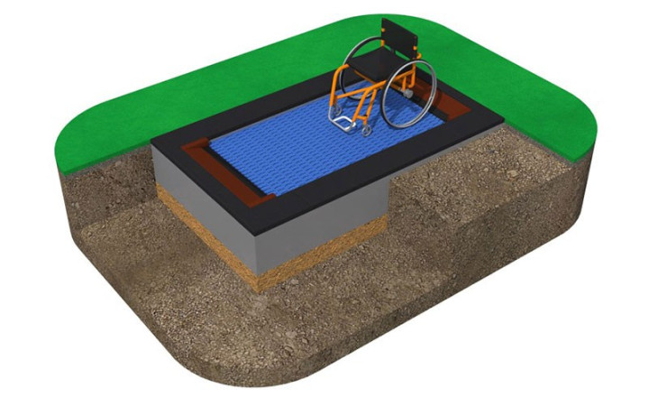 JEU TRAMPOLINE EXTERIEUR INCLUSIF POUR PMR
TRAMPOLINE POUR FAUTEUIL ROULANT DANS PARC ET AIRE DE JEUX PUBLIQUE