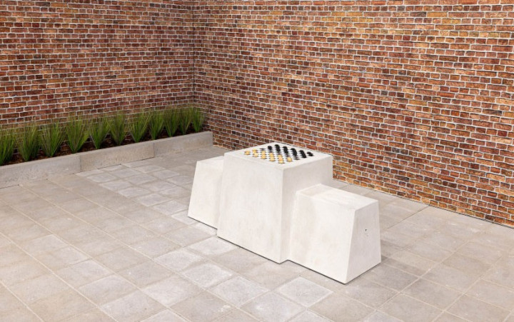 TABLE BANC DE DAMES BETON NATUREL