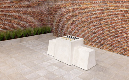 TABLE BANC DE DAMES BETON NATUREL