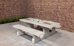 TABLE BETON MULTI JEUX DE SOCIETE béton naturel