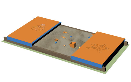 BAC A SABLE 2 M AVEC COUVERTURE HPDE