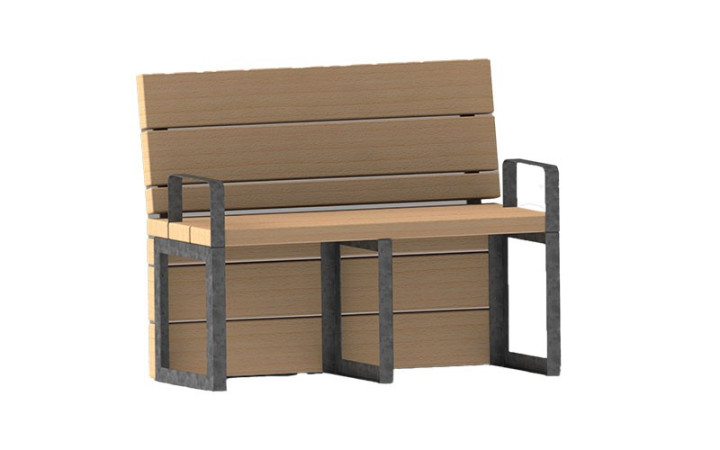 BANC URBAIN PICTECO EN ACIER ET BOIS BRUT ESPACE VERT EXTÉRIEUR 
BANC 3 PLACES DURABLE ÉCOLOGIQUE ET NATUREL