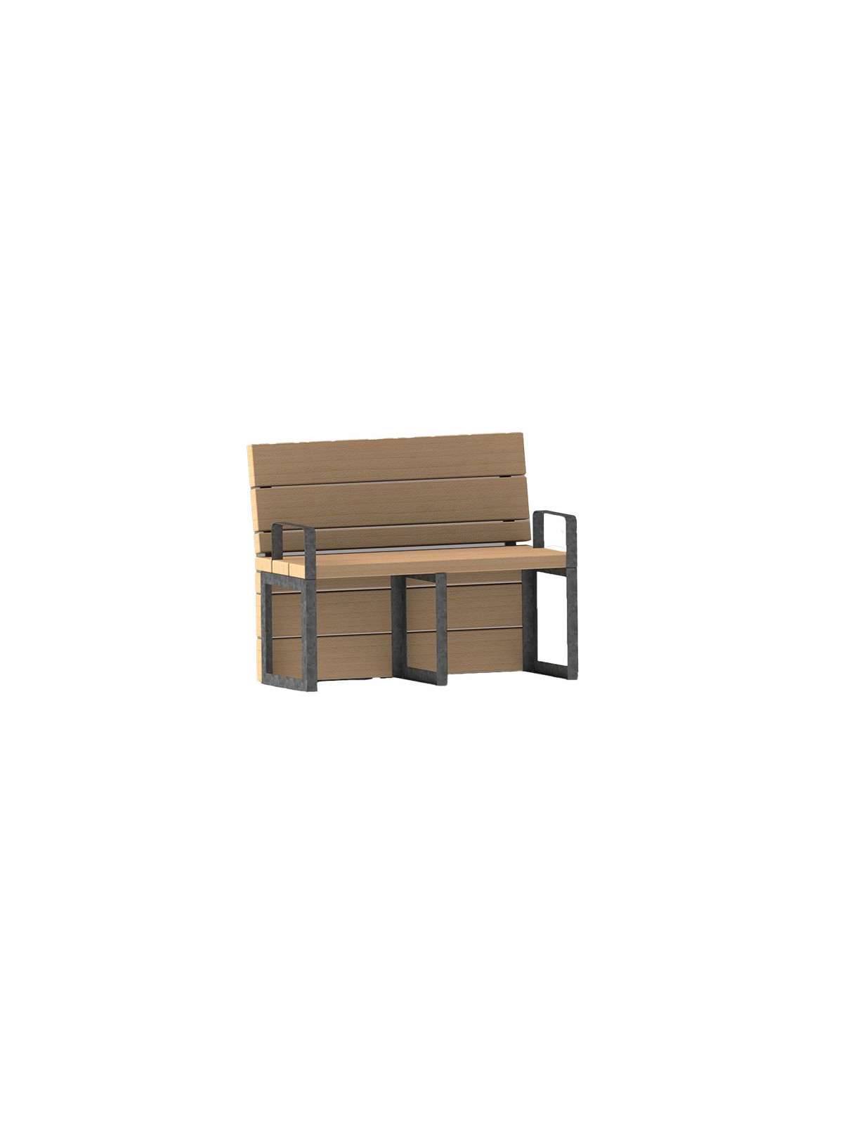 BANC URBAIN PICTECO EN ACIER ET BOIS BRUT ESPACE VERT EXTÉRIEUR 
BANC 3 PLACES DURABLE ÉCOLOGIQUE ET NATUREL