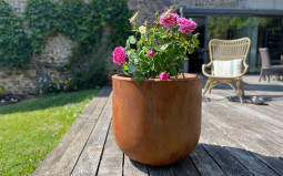 JARDINIERE LUNE EFFET CORTEN