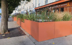 Jardinière haute design exterieur séparateur 2 x 80 L en polyéthylène