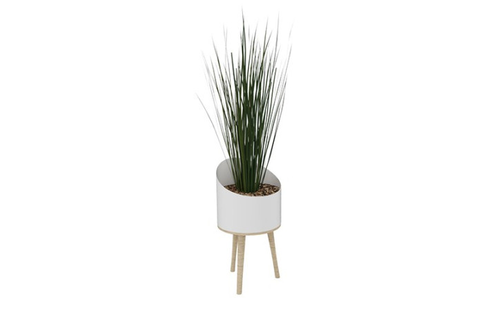 JARDINIERE MARCEL HERBES SUR PIEDS blanche