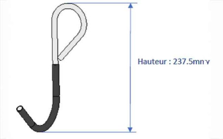 CROCHET POUR SUPPORT VELO COULISSANT MURAL