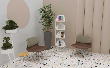 PRÉSENTOIR INTÉRIEUR DESIGN PABLO 4 TABLETTES
PORTE REVUE MAGAZINE ENTREPRISE ET SALLE D ATTENTE