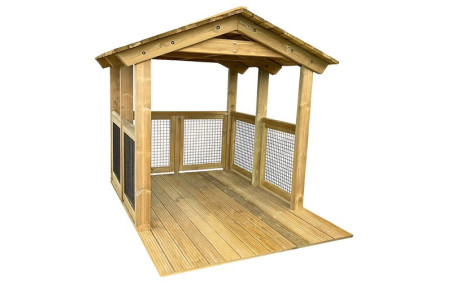 CABANE EN BOIS SPÉCIAL ENFANT POUR COURS ÉCOLE ET AIRE DE JEUX
KIOSQUE ET ABRI MODERNE EN BOIS DESIGN NATUREL