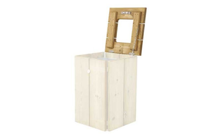 Option couvercle avec chaine pour corbeile urbaine en bois RENNES