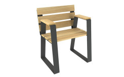 FAUTEUIL SENIOR MARIANNE ACIER ET BOIS