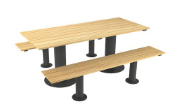 TABLE PIQUE NIQUE MARIANNE ACIER ET BOIS