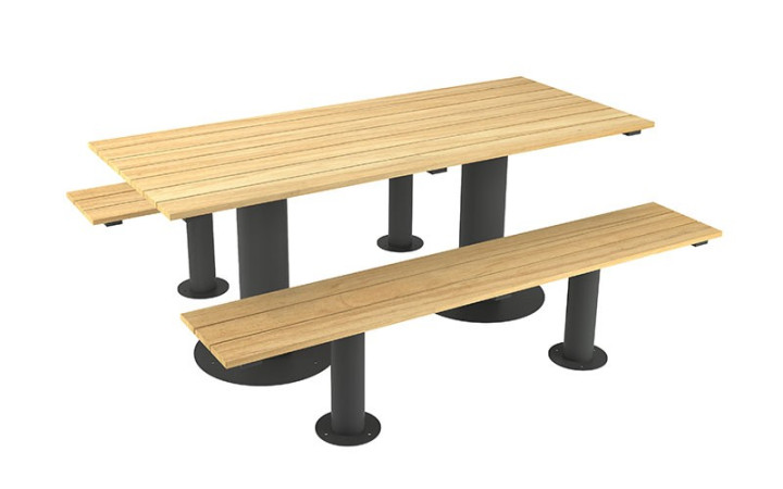 TABLE PIQUE NIQUE MARIANNE ACIER ET BOIS