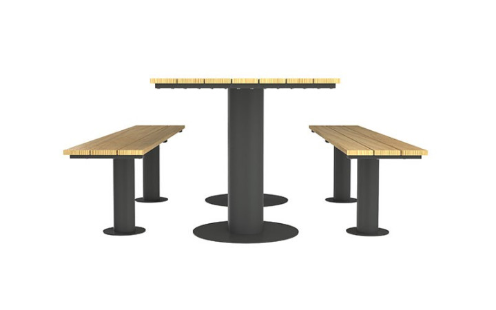 TABLE PIQUE NIQUE MARIANNE ACIER ET BOIS