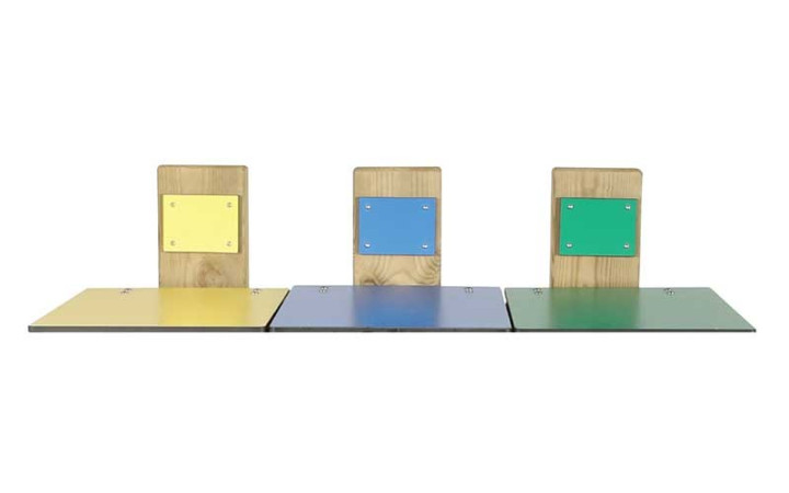 Option 3 couleurs de couvercles tri sélectif pour corbeille bois MARIN