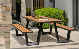 TABLE DE PIQUE NIQUE ALUMINIUM ET TECK MONTREAL