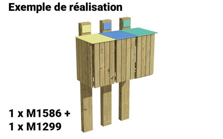 3 poubelles MARIN tri sélectif pour enfant, Poubelle cours d'école