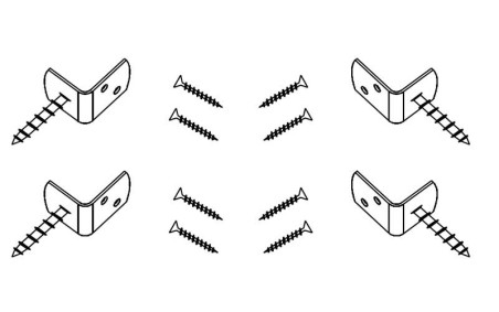 OPTION SACHET D'EQUERRE ET VIS INOX PERGOLA BOIS ET ARCHE DE JARDIN