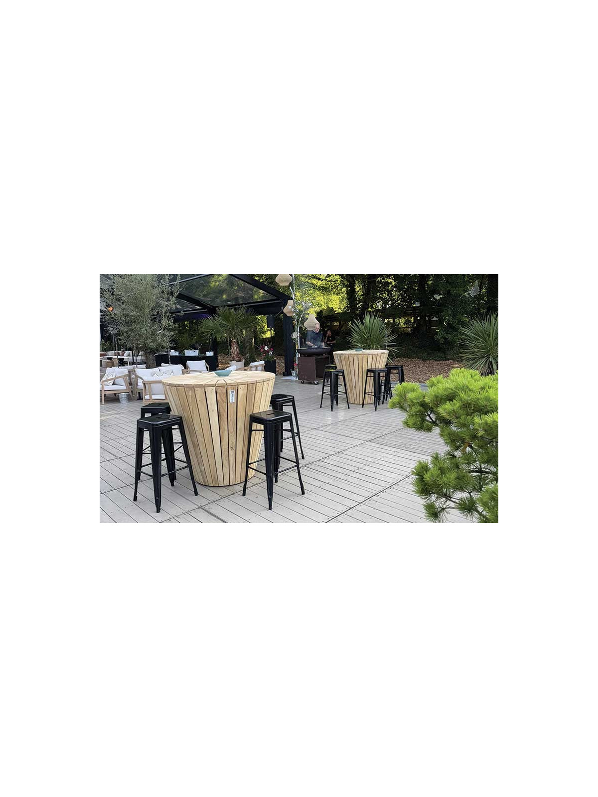 MANGE DEBOUT EN BOIS SELENE POUR ACCUEIL ENTREPRISE OU TERRASSE SOIREE EVENEMENTIEL