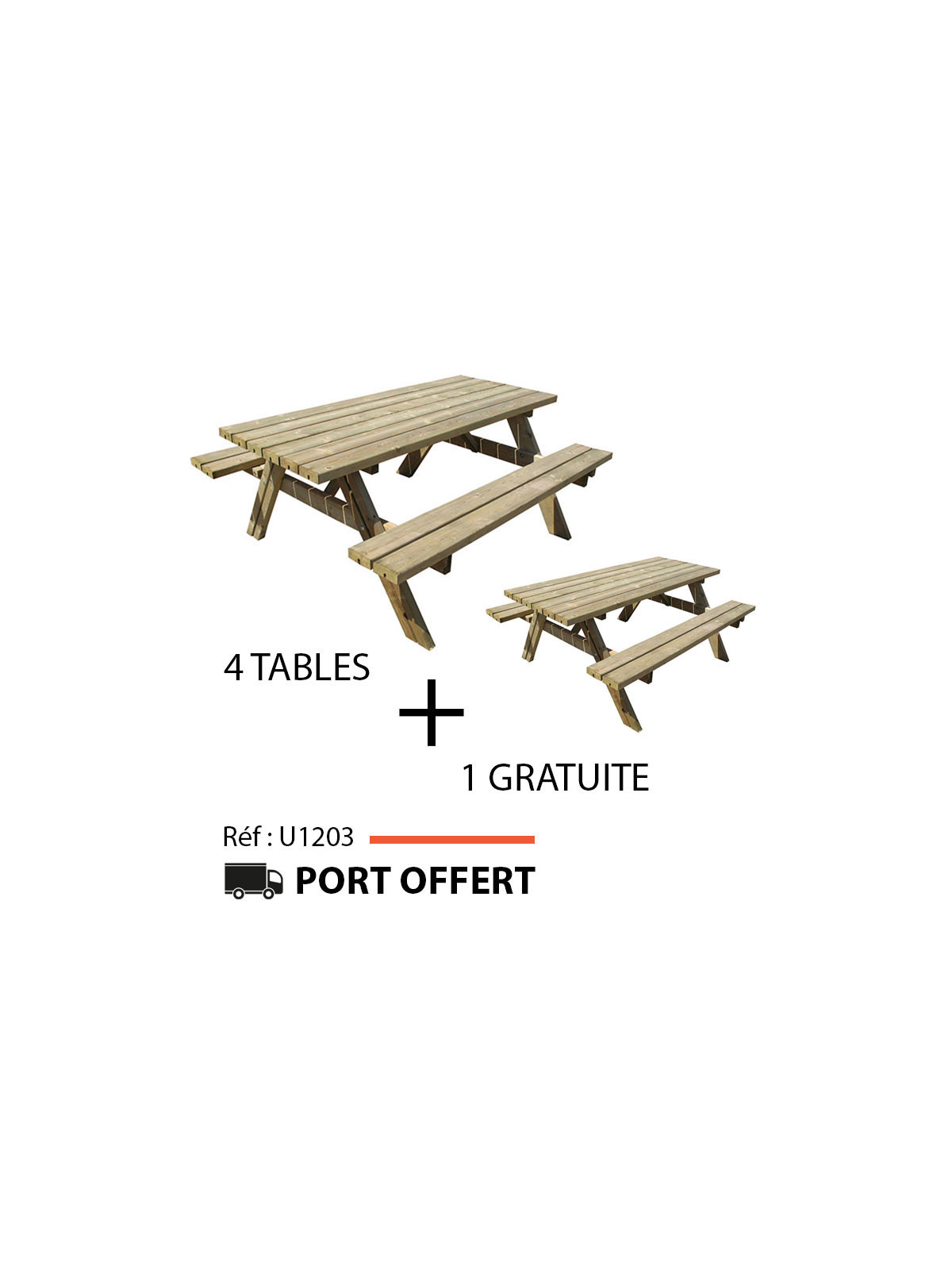 OFFRE SPÉCIALE TABLE DE PIQUE NIQUE MISON