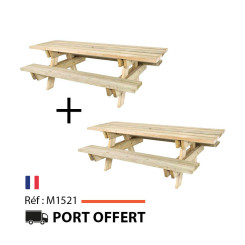 LOT DE 2 TABLES INCLUSIVE EXTÉRIEUR EN BOIS TAIGA A POSER
ESPACE PUBLIC ACCESSIBLE AVEC LA TABLE PIQUE NIQUE TAIGA EN PIN