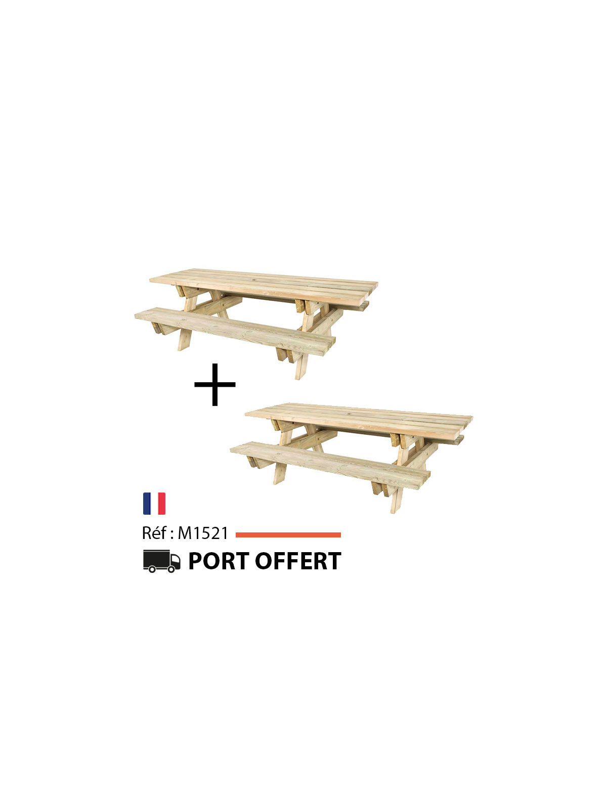 LOT DE 2 TABLES INCLUSIVE EXTÉRIEUR EN BOIS TAIGA A POSER
ESPACE PUBLIC ACCESSIBLE AVEC LA TABLE PIQUE NIQUE TAIGA EN PIN