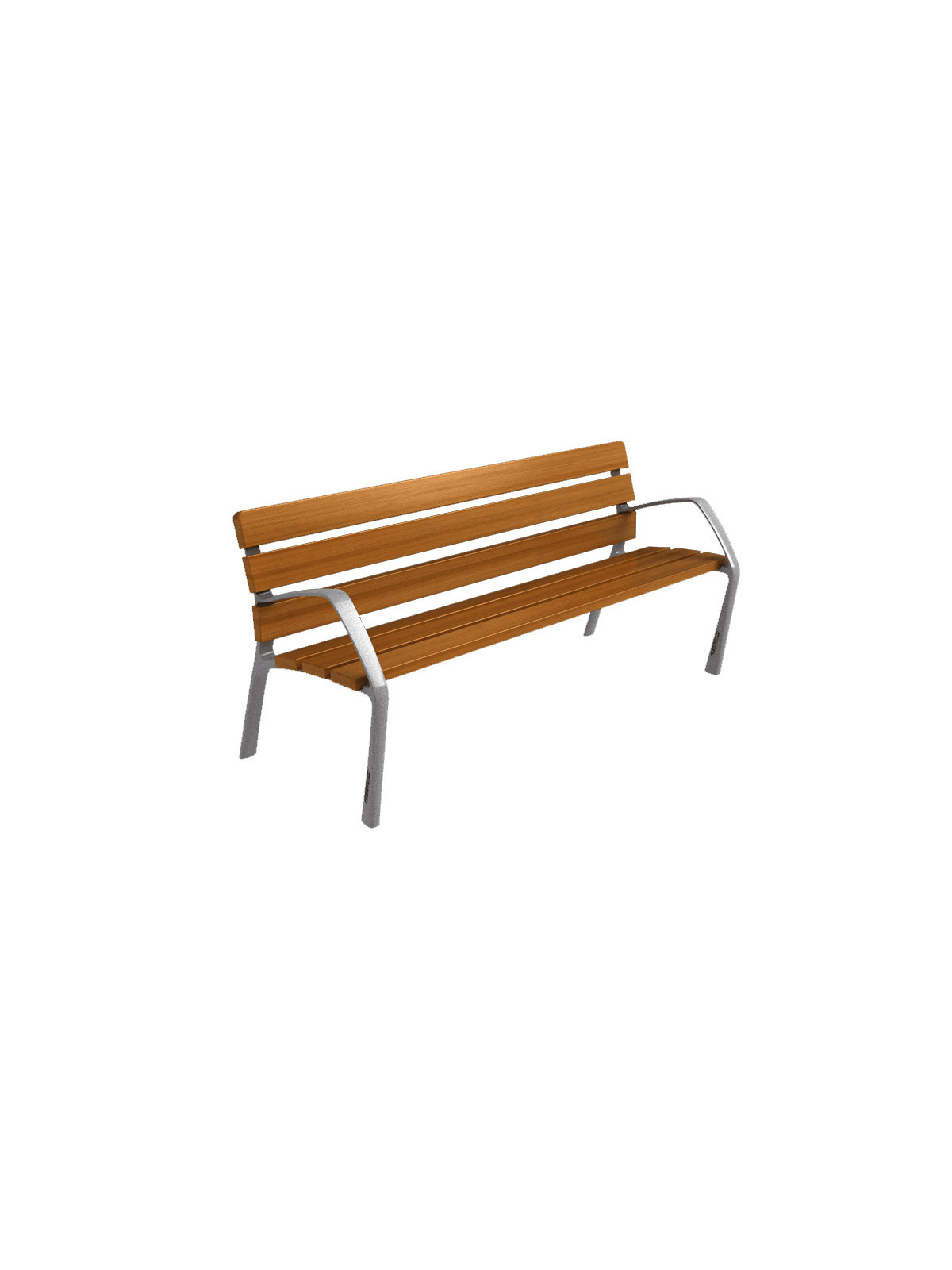 Banc exterieur acier et bois exotique ARDOUR, Mobilier urbain moderne